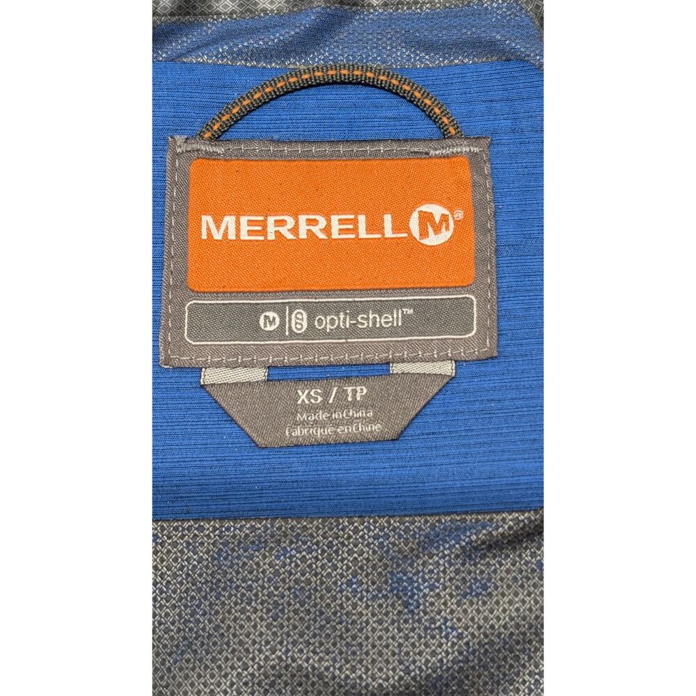 Merrell Opti-Shell Women’s XS Blue Hooded Waterproof Rain Jacket Belted - Picture 6 of 11